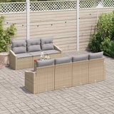 vidaXL Tuinbank Set met kussen 8 pcs Zwart poly rattan