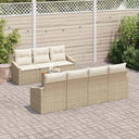 vidaXL Tuinbank Set met kussen 8 pcs Zwart poly rattan