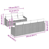 vidaXL Tuinbank Set met kussen 8 pcs Zwart poly rattan