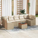 vidaXL Tuinbank Set met kussen 8 pcs Zwart poly rattan