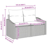 vidaXL Tuinbank Set met kussen 8 pcs Zwart poly rattan