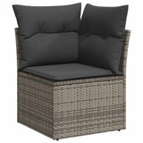 vidaXL Tuinbank Set met kussen 5 pcs Zwart poly rattan