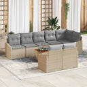 vidaXL Tuinbank Set met kussen 9 pcs Zwart poly rattan