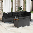 vidaXL Tuinbank Set met kussen 9 pcs Zwart poly rattan