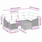 vidaXL Tuinbank Set met kussen 8 pcs Zwart poly rattan