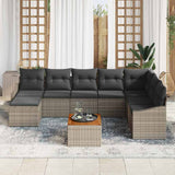 vidaXL Garden Sofa Set with cushions 9 pcs Black poly rattan