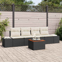 vidaXL Tuinbank Set met kussen 5 pcs Zwart Poly rattan