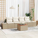 vidaXL Tuinbank Set met kussen 5 pcs Zwart Poly rattan