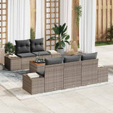 vidaXL Tuinbank Set met kussen 6 pcs Zwart poly rattan