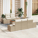 vidaXL Tuinbank Set met kussen 6 pcs Zwart poly rattan