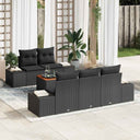 vidaXL Tuinbank Set met kussen 6 pcs Zwart poly rattan