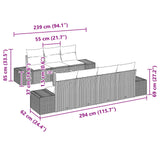 vidaXL Tuinbank Set 8 st Zwart poly rattan