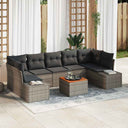 vidaXL Tuinbank Set met kussen 8 pcs Zwart poly rattan