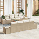 vidaXL Garden Sofa Set with cushions 9 pcs Black poly rattan