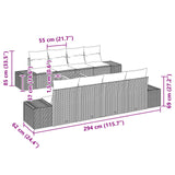 vidaXL Garden Lounge Set 9 pcs Black poly rattan