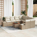 vidaXL Tuinbank Set met kussen 9 pcs Zwart poly rattan