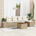 vidaXL Tuinbank Set met kussen 6 pcs Zwart poly rattan