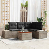 vidaXL Tuinbank Set met kussen 5 pcs Zwart poly rattan