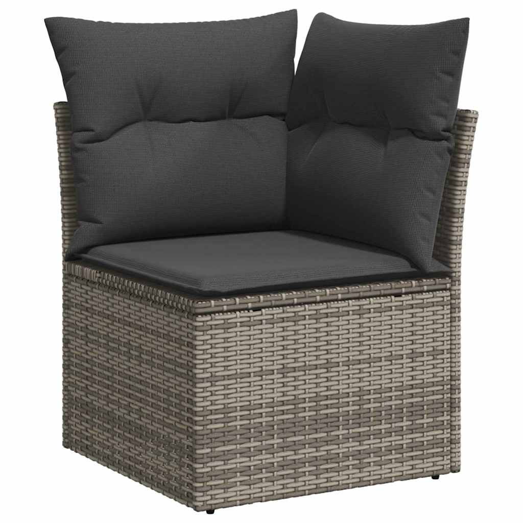 vidaXL Tuinbank Set met kussen 5 pcs Zwart poly rattan