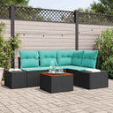 vidaXL Tuinbank Set met kussen 5 pcs Zwart poly rattan