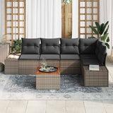 vidaXL Tuinbank Set met kussen 6 pcs Zwart poly rattan