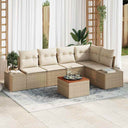 vidaXL Tuinbank Set met kussen 6 pcs Zwart poly rattan