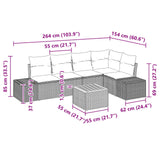 vidaXL Tuinbank Set met kussen 6 pcs Zwart poly rattan