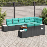 vidaXL Garden Sofa Set 9 pcs Black poly rattan