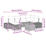 vidaXL Garden Sofa Set with cushion 7 pcs Black poly rattan