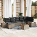 vidaXL Tuinbank Set met kussen 8 pcs Zwart poly rattan