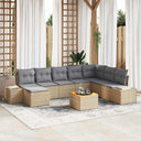 vidaXL Garden Sofa Set with cushions 9 pcs Black poly rattan