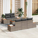 vidaXL Tuinbank Set met kussen 6 pcs Zwart Poly rattan