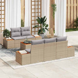 vidaXL Tuinbank Set met kussen 6 pcs Zwart Poly rattan
