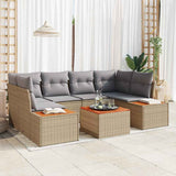 vidaXL Tuinbank Set met kussen 6 pcs Zwart Poly rattan