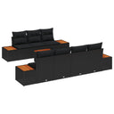 vidaXL Tuinbank Set met kussen 8 pcs Zwart Poly rattan
