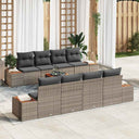 vidaXL Garden Lounge Set with cushions 9 pcs Black Poly Rattan