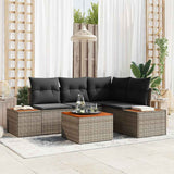 vidaXL Tuinbank Set met kussen 5 pcs Zwart Poly rattan