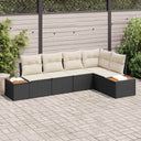 vidaXL Tuinbank Set met kussen 5 pcs Zwart Poly rattan