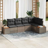 vidaXL Tuinbank Set met kussen 5 pcs Zwart Poly rattan