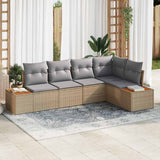 vidaXL Tuinbank Set met kussen 5 pcs Zwart Poly rattan