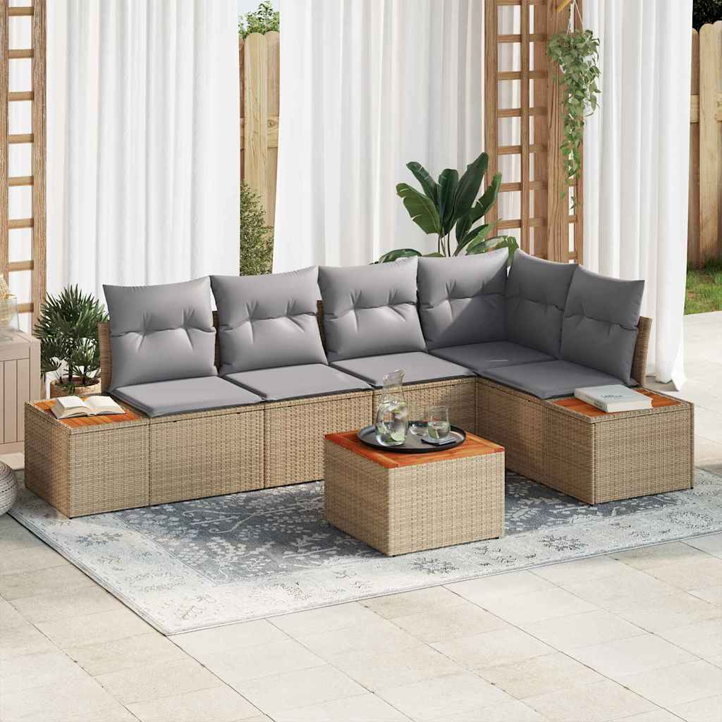 vidaXL Tuinbank Set met kussen 5 pcs Zwart Poly rattan