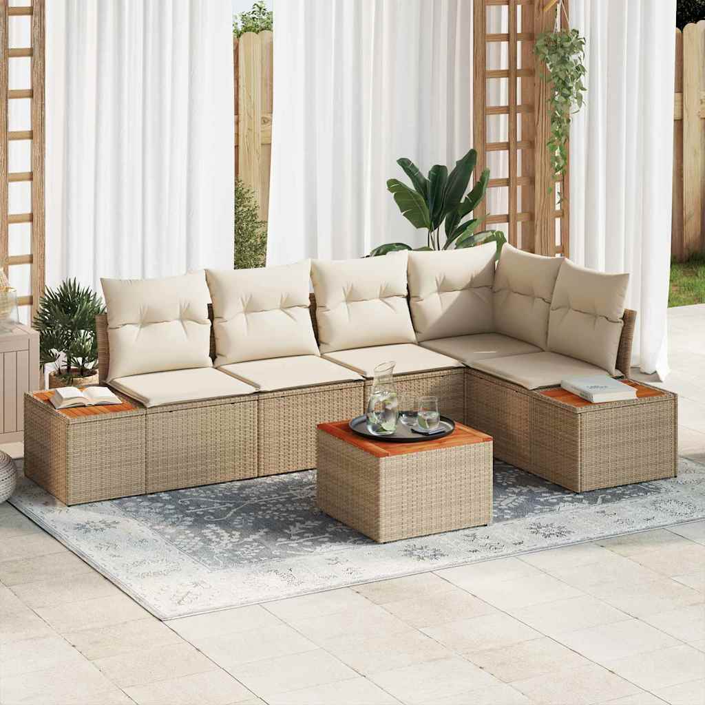 vidaXL Tuinbank Set met kussen 5 pcs Zwart Poly rattan