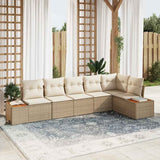 vidaXL Tuinbank Set met kussen 6 pcs Zwart Poly rattan
