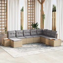 vidaXL Tuinbank Set met kussen 8 pcs Zwart Poly rattan