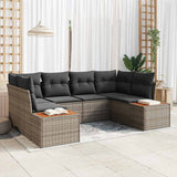 vidaXL Tuinbank Set met kussen 6 pcs Zwart poly rattan