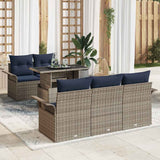 vidaXL Tuinbank Set met kussen 6 pcs Bruin poly rattan