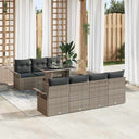 vidaXL Tuinbank Set met kussen 8 pcs Zwart poly rattan