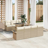 vidaXL Tuinbank Set met kussen 8 pcs Zwart poly rattan