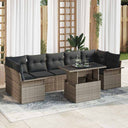 vidaXL Tuinbank Set met kussen 8 pcs Zwart Poly rattan