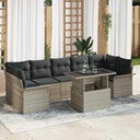 vidaXL Tuinbank Set met kussen 8 pcs Zwart Poly rattan